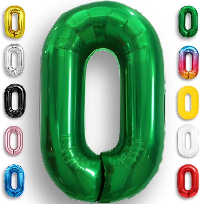 Green Number Balloon 0 Mylar Foil Balloons 16 Inch by Unknown