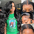 13x6 HD Body Wave Lace Front Wigs Human Hair Pre Plucked HD Transparent Frontal Wigs Human hair for Women 180% Density Brazilian Virgin Wigs Bleached Knots with Baby Hair 28inch