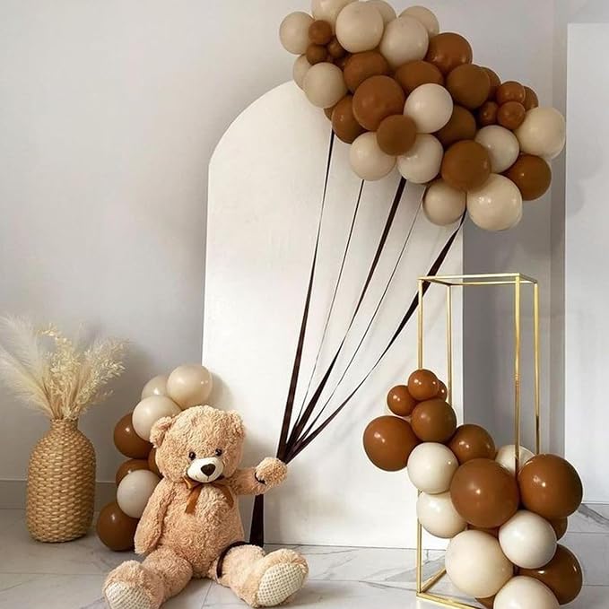Brown Balloons, 12 Inch Retro Brown Sand White Cocoa Coffee Apricot Beige Nude - Image 6
