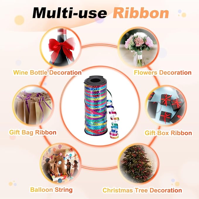 PATIKIL Glitter Curling Ribbon 100yds x 1/5" Plastic Balloon String Ribbon | - Image 6
