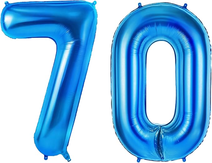 Number 70 Balloons for 70th Birthday Party Decorations, 0-100 Large No.70 by Joycard