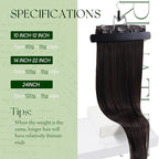 RUNATURE 24 Inch Hair Extensions Clip Ins, Brown Clip in Hair Extensions Real Human Hair, Remy Human Hair Clip in Extensions, Long Straight Hair, Easy To Apply, 135g 7pcs #2 Dark Brown