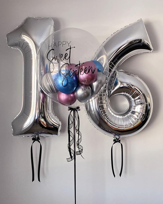 40 Inch Silver 15 Number Balloons Giant 15 or 51 Balloons Silver Birthday 15 - Image 6