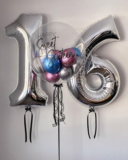 40 Inch Silver 15 Number Balloons Giant 15 or 51 Balloons Silver Birthday 15 - Image 6