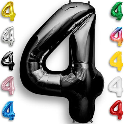 Black Number Balloon 4 Mylar Foil Balloons 40 inch by Unknown