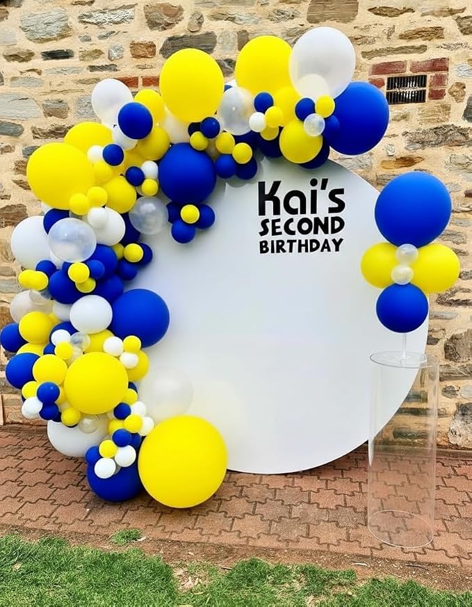 Royal Blue and Yellow Balloons Arch Kit 166pcs - Image 7
