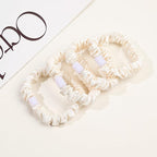 Ivyu Hair Ties Satin Scrunchies - Small Mini Scrunchy for Women Thick Thin Hair Accessories Cute Soft No Slip Hair Elastics Ponytail Holder for Curly Hair No Damage Hairties Gift for Girls… Champagne