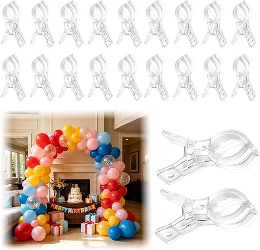 20 Pack Balloon Arch Clips, 3.5 Inch Clear Clips by TAEAFER