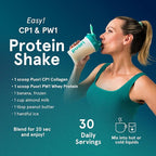 Puori Pure Collagen Peptides Powder, Unflavored - 10g of Grass-Fed Hydrolyzed Bovine Collagen Supports Skin Health, Hair & Nail Strength, Joint Pain & Mobility Support - 30 Servings