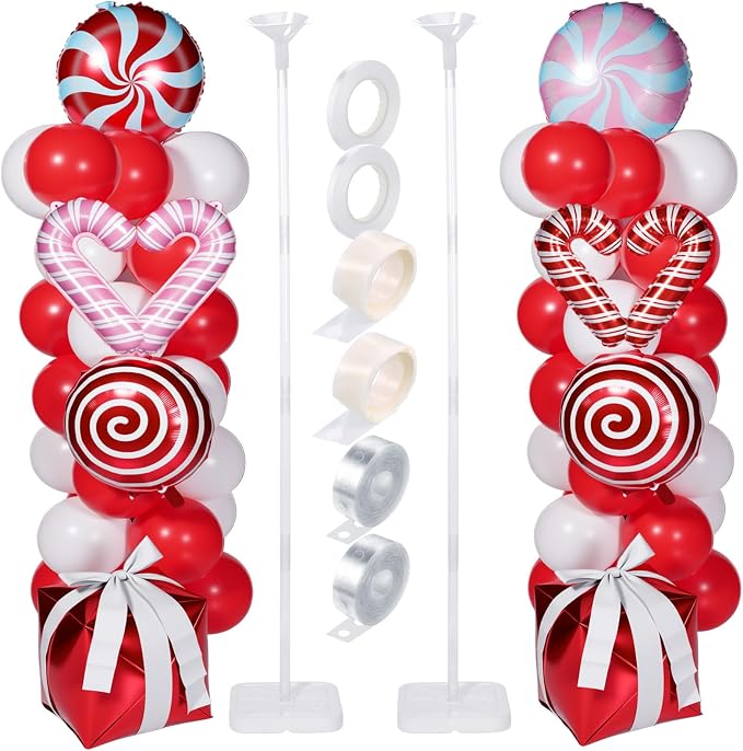 Skylety 2 Sets Balloon Column Stand Kit Balloon Tower Stand by Skylety