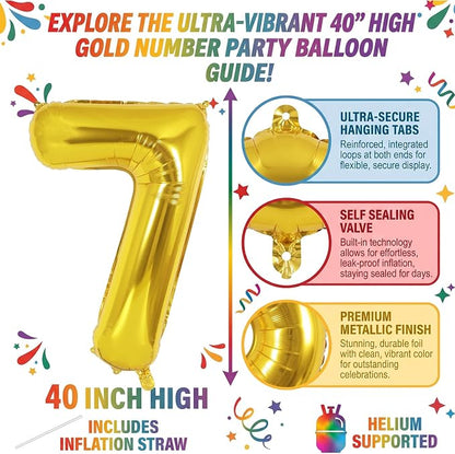 40 Inch Gold Number 17 Foil Balloon - Image 2