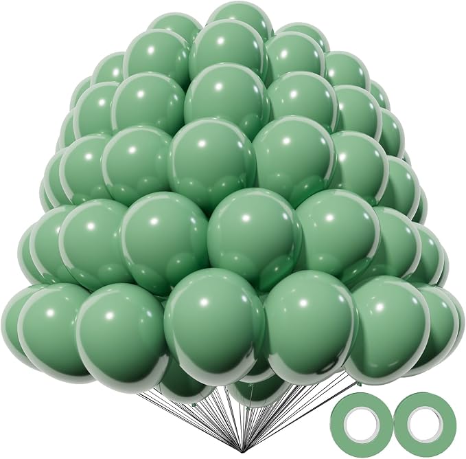 200pcs Sage Green Balloons 5 Inch, Small Mini Latex Balloons by Kawkalsh
