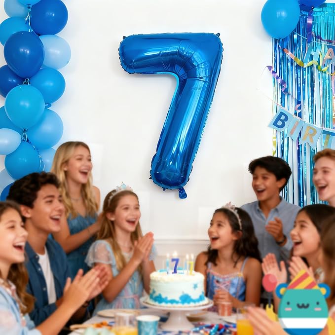 40 Inch Navy Blue 7 Balloon for 7th Birthday Party, Helium Giant Foil Number 7 - Image 2