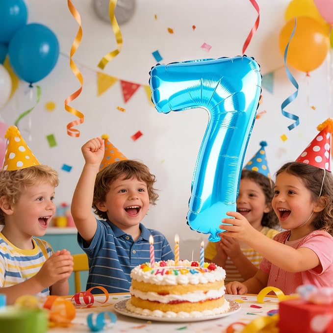 40 Inch Number 7 Balloons for 7th Birthday Party Decorations, 0-100 Jewelry - Image 2