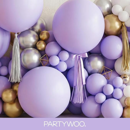 PartyWoo Lavender Balloons 152pcs Light Pastel Purple Lilac Color | 18 12 10 5 - Image 8