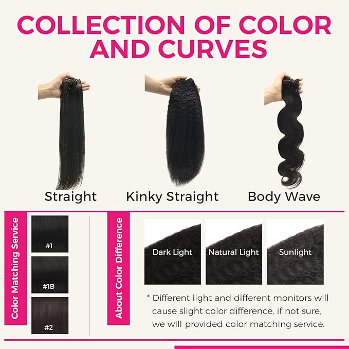 Lashey Kinky Straight Clip in Hair Extensions for Black Women, 20 Inch 7pcs 120g Natural Black Remy Human Hair Extensions Thick Hair with Lace Weft Clip Ins