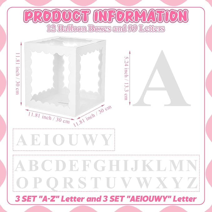 12 Pcs Scalloped Transparent Balloon Boxes - Image 2