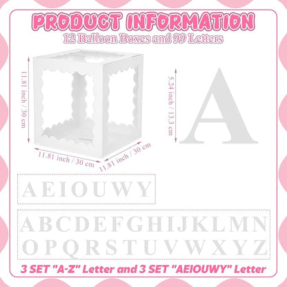 12 Pcs Scalloped Transparent Balloon Boxes - Image 2