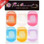 RC ROCHE 6 Pcs Flat Claw Hair Clips for Women Thick Hair French Round Duckbill Square Secure Strong Hold Grip Clamps Barrettes Curved No Slip No Crease Styling Cute Extra Jumbo XL, Large Jelly Candy