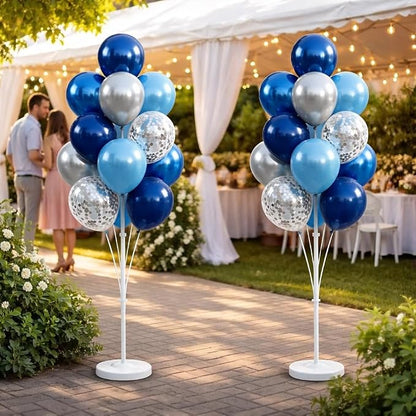 Navy Blue Silver Balloon Stand Kit, 2 Sets - Image 9