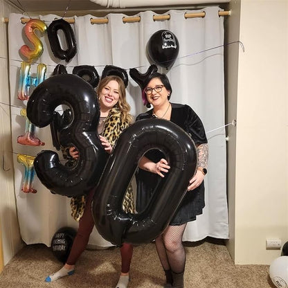 Lingqiang 80th Birthday Balloons Black - Image 6