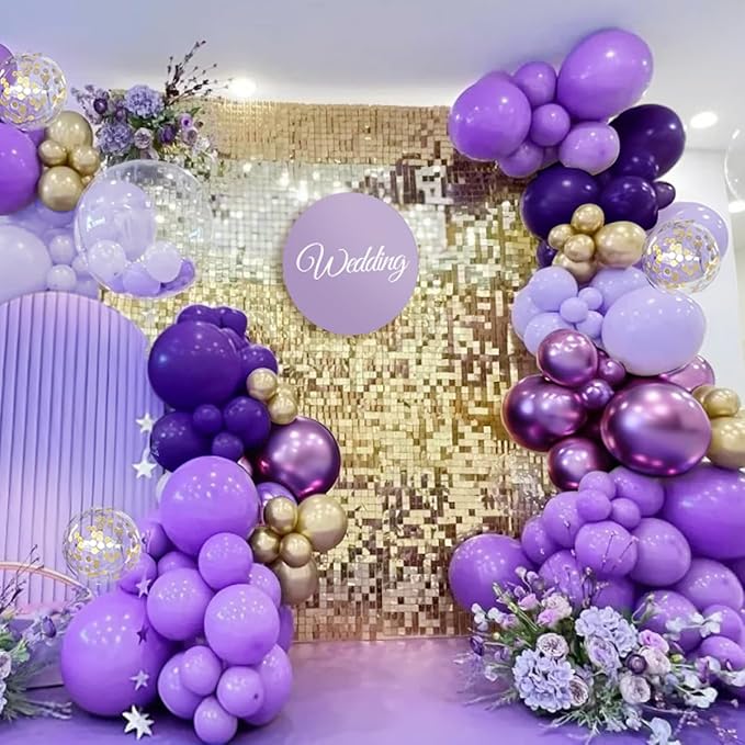 Purple and Gold balloon Arch Kit, Wedding Graduation Birthday Party Decorations - Image 6