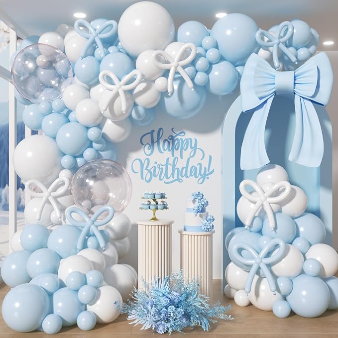 200Pcs Blue and White Balloon Garland Arch Kit by Unknown