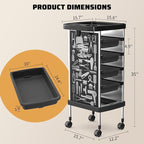 Salon Rolling Trolley with 4 Drawers/Heat-Resistent Accessories/Stainless Steel Frame Storage Tool for Barbershop Beauty Spa and Hair Salon Beauty Black