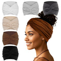 Wide Headbands For Women Extra Large Headband Twisted Knot Head Bands For Women's Hair Band Scarf Turban Accessories 6 Pack