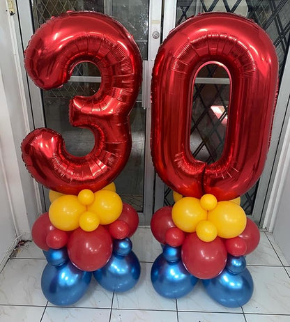 40 Inch Red Number 30 Balloons Giant 30 Balloons Red Dirty 30 Birthday Balloons - Image 4