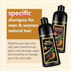 Natural Black Tea Hair Dye Shampoo 3 in 1, Hair Dye Shampoo for Men Women, Instant Black Color Hair Dye for 100% Gray Hair Coverage, Easy to Use, Champu Para Canas for All Hair Types, 16.9 Fl Oz