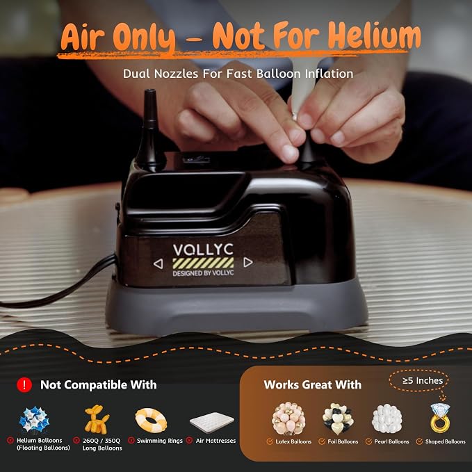Balloon Pump Electric, Dual Nozzle Balloon Inflator Air Pump, Fast & Easy - Image 3