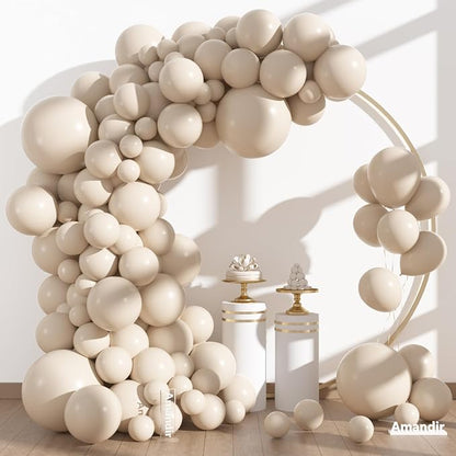 Amandir 153pcs White Sand Balloons Arch Garland Kit Different Sizes | 18 12 10 - Image 2