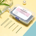 Bobby Pins and Hair Pins Combo Box 500PCS, Big Quantity Hair Pins Kit Black Brown Gold Bobby Pins and U Shape Brown for Styling Hair with Storage Box 2" / 2.4" / 2.6” for Women