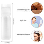 Root Comb Applicator Bottle, 6 Ounce, Hair Oil Applicator, Oil Applicator for Hair Dye, Oil Bottles for Hair, Hair Oiling Applicator with Graduated Scale (2 Pack, White), MR-RFP-11