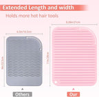 Quccefods 2 Pack Heat Resistant Mat Large Silicone Hot Hair Tools Holder for Curling Irons Flat Iron Hair Styling Tools Mat Portable Vanity Pad