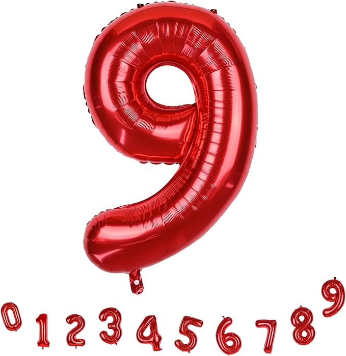 40 Inch Number 9 Balloons for Girls - Image 9