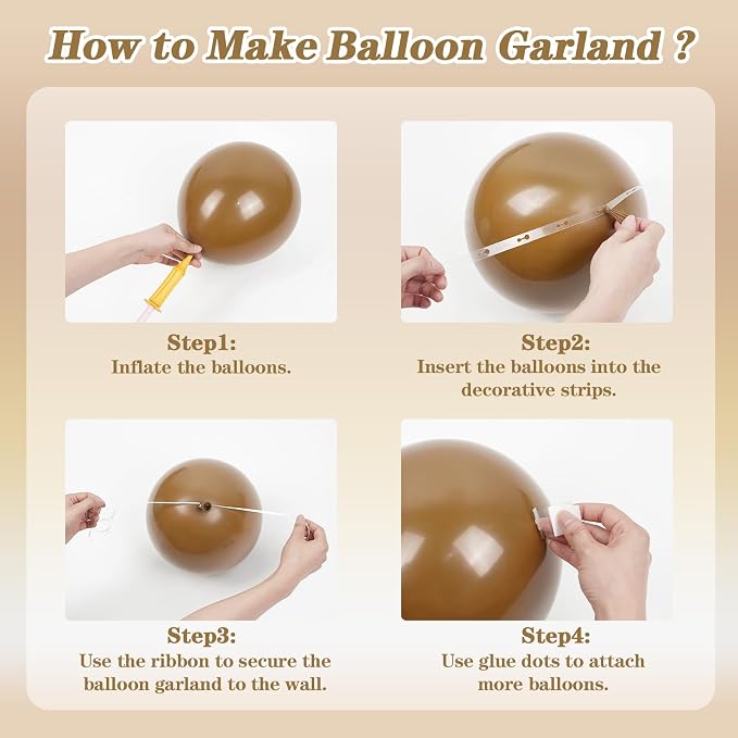 147pcs Brown Balloon Arch Garland Kit - Image 3
