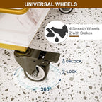 Paddie Esthetician Cart with Wheels, Salon Lash Spa Rolling Trolley Cart, White & Gold
