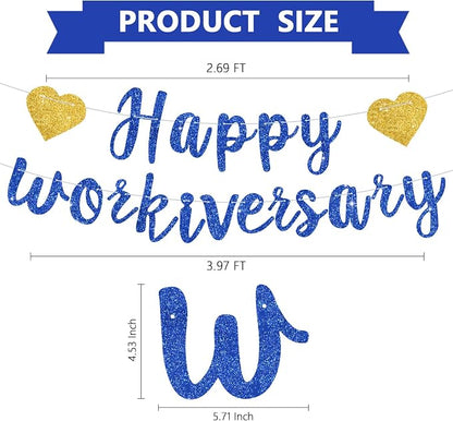 Blue Glitter Happy Workiversary Banner - Image 2