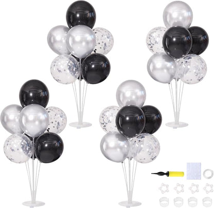 Black and Silver Balloons Table Centerpieces Stand Kit by ZyloonDecoration