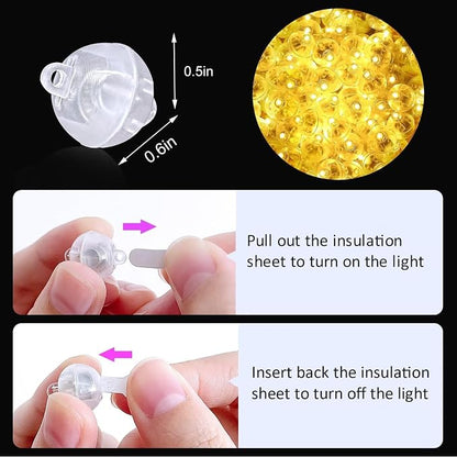 100Pcs Balloon Lights with Hanging Strings, Mini Ball Lights Long Standby Time - Image 3