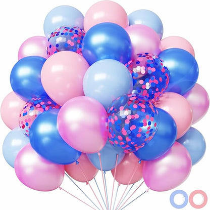 Pink and Blue Balloons, for Birthday Baby Shower Party Decorations by Hiquaty