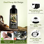 Black Hair Dye Shampoo, Ammonia Free Natural Herbal Ingredients Black Hair Dye for Women Men Gray Hair Coverage, Semi-Permanent Hair Color Shampoo