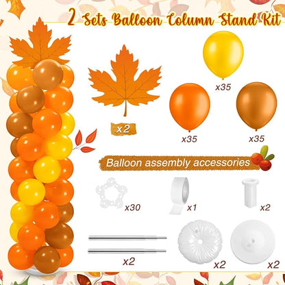 Gemscream 2 Sets of Thanksgiving Fall Balloon Column Stand Kit - Image 2