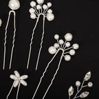14 Pieces Bride Hair Pins Rhinestones Hair Accessories for Women Crystal Wedding Hairpiece for Bridesmaids