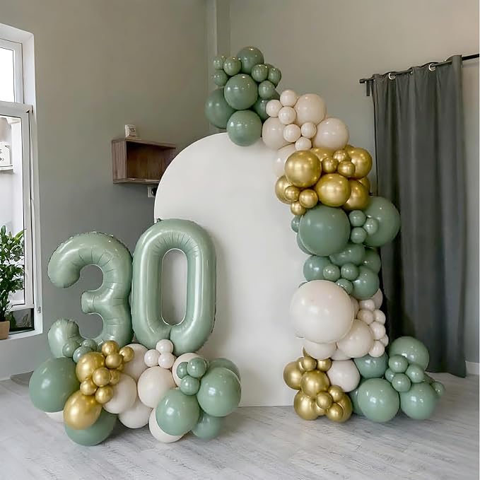 Lukiituke Sage Green Balloons, Bridal Decorations - Image 7