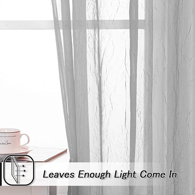 MYSKY HOME Crushed Voile Sheer Curtains - Image 6