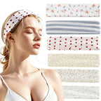 Cute Headbands for Women, plus for Nurses – Fashion Non Slip Elastic Floral Hairbands, Soft Fabric Thick Stripe Head Bands for Girls, Valentine's Day Heart Headbands (D-6)