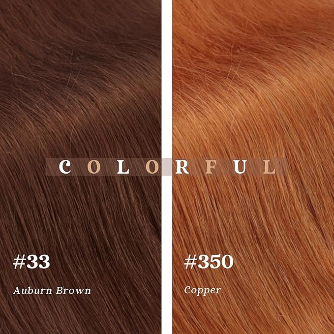 Ve Sunny Clip in Human Hair Extensions Remy Hair Extensions for Women 24 inch Clip in Hair Extensions Real Human Hair Dark Auburn Red Long Straight Hair Extensions 7pcs 120g